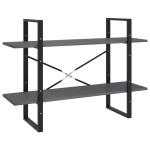 vidaXL Bibliotecă cu 2 rafturi, gri, 100x30x70 cm, lemn masiv de pin vidaXL Bibliotecă cu 2 rafturi, gri, 100x30x70 cm, lemn masiv de pin