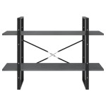 vidaXL Bibliotecă cu 2 rafturi, gri, 100x30x70 cm, lemn masiv de pin vidaXL Bibliotecă cu 2 rafturi, gri, 100x30x70 cm, lemn masiv de pin