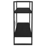 vidaXL Bibliotecă cu 2 rafturi, 100x30x70 cm, negru, lemn masiv de pin vidaXL Bibliotecă cu 2 rafturi, 100x30x70 cm, negru, lemn masiv de pin