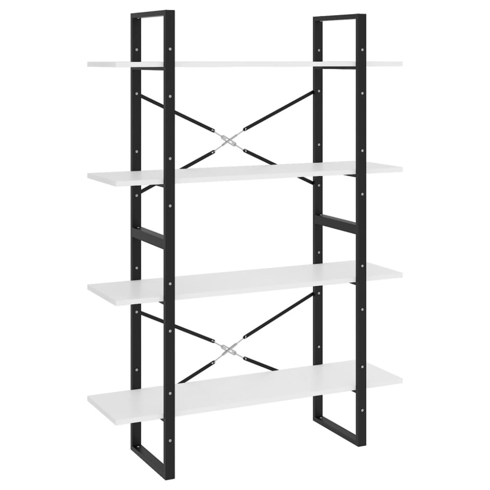vidaXL Bibliotecă cu 4 rafturi, alb, 100x30x140 cm, PAL