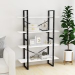 vidaXL Bibliotecă cu 4 rafturi, alb, 100x30x140 cm, PAL vidaXL Bibliotecă cu 4 rafturi, alb, 100x30x140 cm, PAL