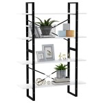 vidaXL Bibliotecă cu 4 rafturi, alb, 100x30x140 cm, PAL vidaXL Bibliotecă cu 4 rafturi, alb, 100x30x140 cm, PAL