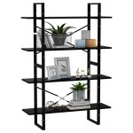 vidaXL Bibliotecă cu 4 rafturi, negru, 100x30x140 cm, PAL vidaXL Bibliotecă cu 4 rafturi, negru, 100x30x140 cm, PAL