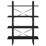 vidaXL Bibliotecă cu 4 rafturi, negru, 100x30x140 cm, PAL vidaXL Bibliotecă cu 4 rafturi, negru, 100x30x140 cm, PAL