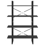 vidaXL Bibliotecă cu 4 rafturi, gri, 100x30x140 cm, PAL