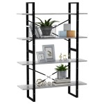 vidaXL Bibliotecă, 4 rafturi, gri beton, 100x30x140cm, lemn prelucrat vidaXL Bibliotecă, 4 rafturi, gri beton, 100x30x140cm, lemn prelucrat