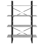 vidaXL Bibliotecă, 4 rafturi, gri beton, 100x30x140cm, lemn prelucrat vidaXL Bibliotecă, 4 rafturi, gri beton, 100x30x140cm, lemn prelucrat