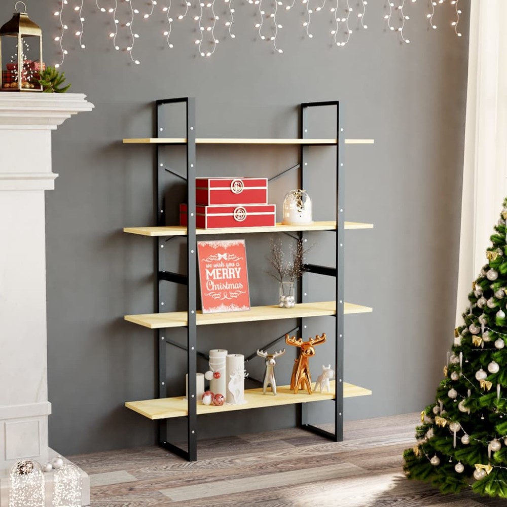 vidaXL Bibliotecă cu 4 rafturi, 100x30x140 cm, lemn masiv de pin