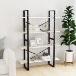 vidaXL Bibliotecă cu 4 rafturi, alb, 100x30x140 cm, lemn masiv de pin vidaXL Bibliotecă cu 4 rafturi, alb, 100x30x140 cm, lemn masiv de pin
