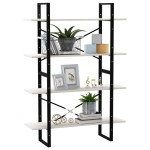 vidaXL Bibliotecă cu 4 rafturi, alb, 100x30x140 cm, lemn masiv de pin vidaXL Bibliotecă cu 4 rafturi, alb, 100x30x140 cm, lemn masiv de pin