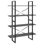 vidaXL Bibliotecă cu 4 rafturi, gri, 100x30x140 cm, lemn masiv de pin vidaXL Bibliotecă cu 4 rafturi, gri, 100x30x140 cm, lemn masiv de pin