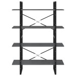 vidaXL Bibliotecă cu 4 rafturi, gri, 100x30x140 cm, lemn masiv de pin vidaXL Bibliotecă cu 4 rafturi, gri, 100x30x140 cm, lemn masiv de pin