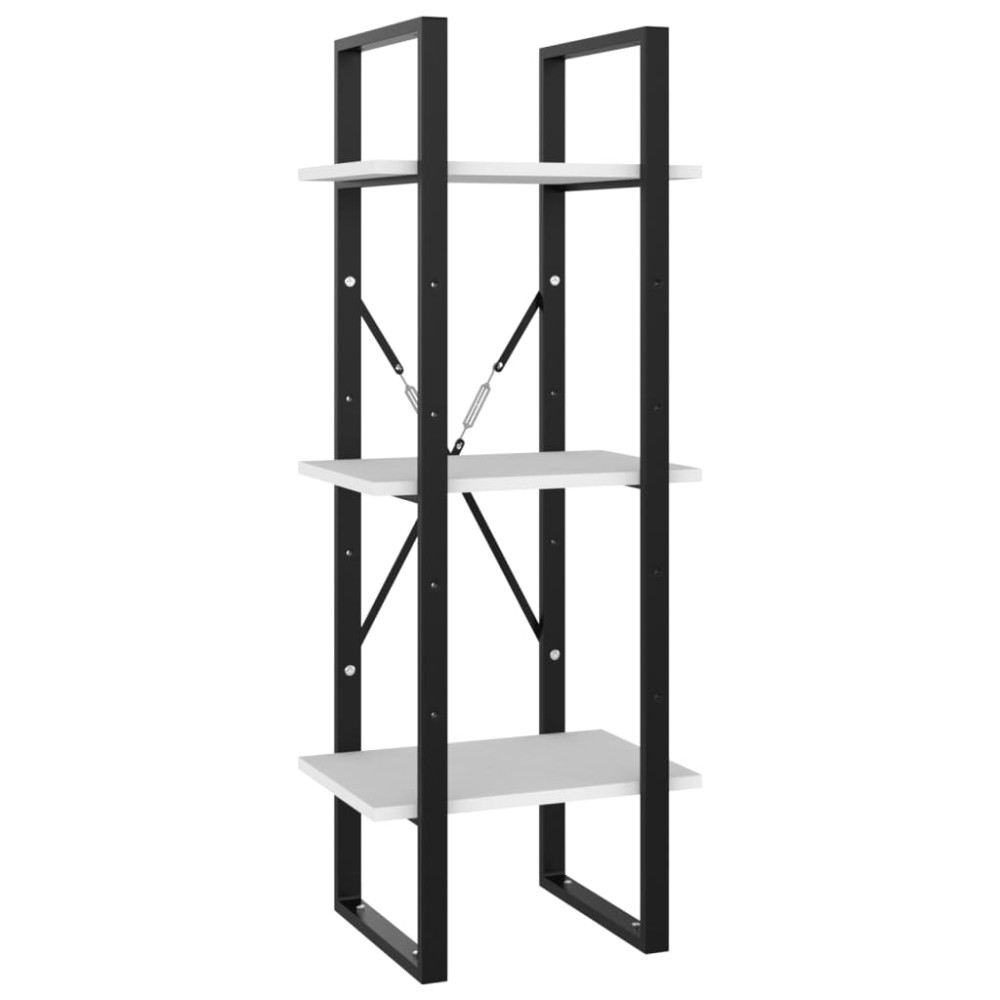 vidaXL Bibliotecă cu 3 rafturi, alb, 40x30x105 cm, PAL