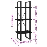 vidaXL Bibliotecă cu 3 rafturi, negru, 40x30x105 cm, PAL vidaXL Bibliotecă cu 3 rafturi, negru, 40x30x105 cm, PAL