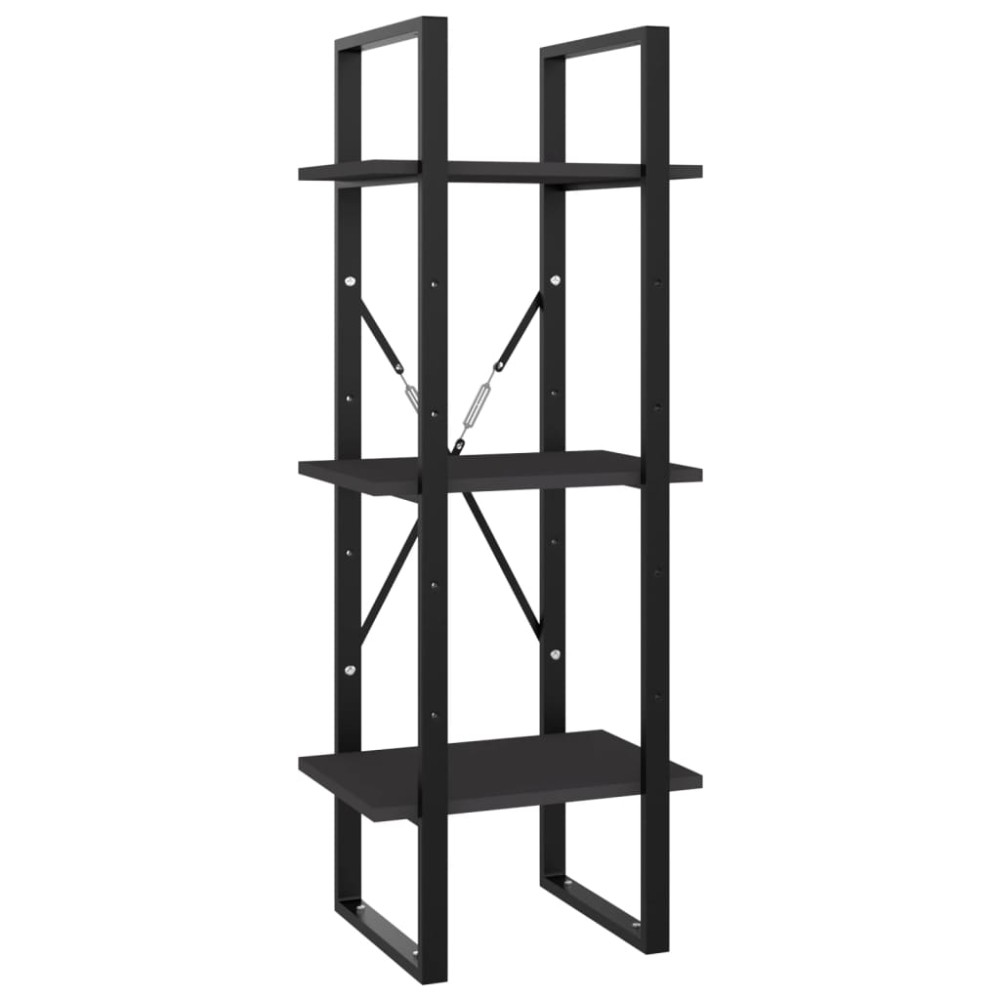 vidaXL Bibliotecă cu 3 rafturi, gri, 40x30x105 cm, PAL