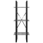 vidaXL Bibliotecă cu 3 rafturi, gri beton, 40x30x105 cm, PAL vidaXL Bibliotecă cu 3 rafturi, gri beton, 40x30x105 cm, PAL