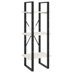 vidaXL Bibliotecă cu 3 rafturi, alb, 40x30x105 cm, lemn masiv de pin vidaXL Bibliotecă cu 3 rafturi, alb, 40x30x105 cm, lemn masiv de pin
