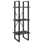 vidaXL Bibliotecă cu 3 rafturi, gri, 40x30x105 cm, lemn masiv de pin vidaXL Bibliotecă cu 3 rafturi, gri, 40x30x105 cm, lemn masiv de pin