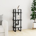 vidaXL Bibliotecă cu 3 rafturi, negru, 40x30x105 cm, lemn masiv de pin vidaXL Bibliotecă cu 3 rafturi, negru, 40x30x105 cm, lemn masiv de pin