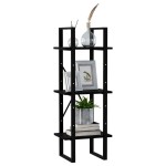 vidaXL Bibliotecă cu 3 rafturi, negru, 40x30x105 cm, lemn masiv de pin vidaXL Bibliotecă cu 3 rafturi, negru, 40x30x105 cm, lemn masiv de pin