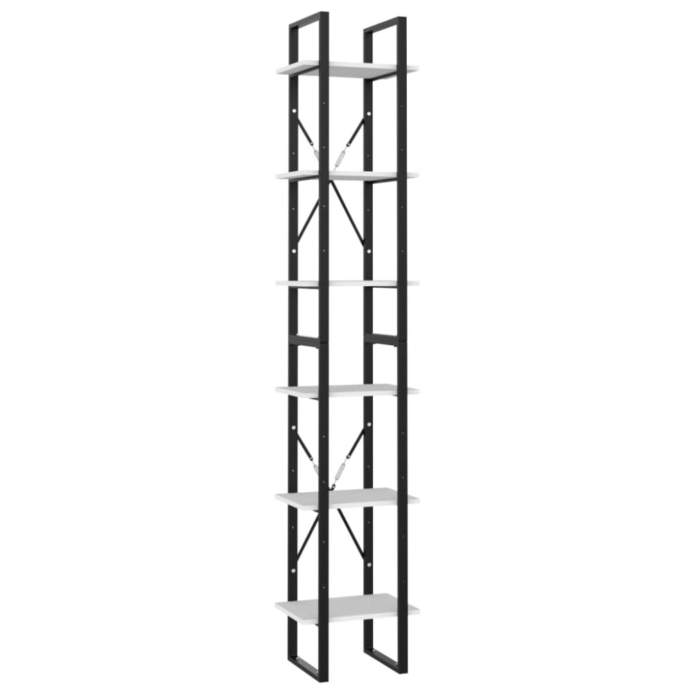 vidaXL Bibliotecă cu 6 rafturi, alb, 40x30x210 cm, PAL