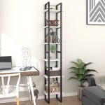 vidaXL Bibliotecă cu 6 rafturi, alb, 40x30x210 cm, PAL