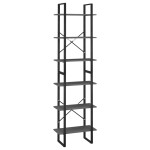 vidaXL Raft de depozitare, gri, 60x30x210 cm, lemn compozit vidaXL Raft de depozitare, gri, 60x30x210 cm, lemn compozit