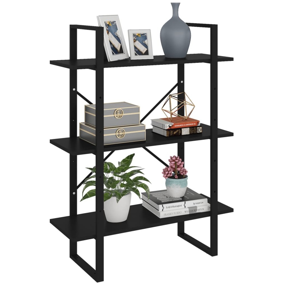 vidaXL Bibliotecă, negru, 80x30x105 cm, PAL