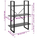vidaXL Bibliotecă, gri, 80x30x105 cm, PAL vidaXL Bibliotecă, gri, 80x30x105 cm, PAL