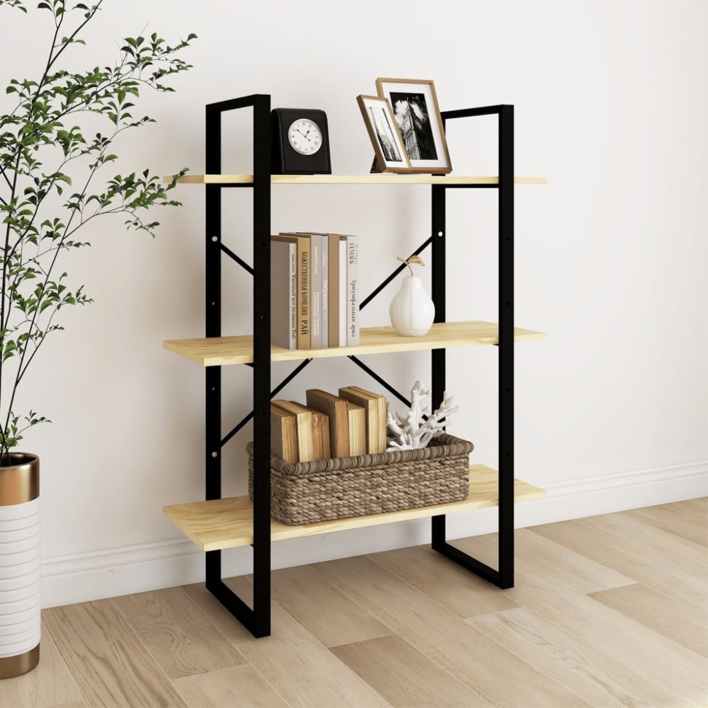 vidaXL Bibliotecă cu 3 rafturi, 80x30x105 cm, lemn masiv de pin