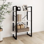 vidaXL Bibliotecă cu 3 rafturi, alb, 80x30x105 cm, lemn masiv de pin vidaXL Bibliotecă cu 3 rafturi, alb, 80x30x105 cm, lemn masiv de pin