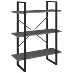 vidaXL Bibliotecă cu 3 rafturi, gri, 80x30x105 cm, lemn masiv de pin vidaXL Bibliotecă cu 3 rafturi, gri, 80x30x105 cm, lemn masiv de pin