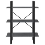 vidaXL Bibliotecă cu 3 rafturi, gri, 80x30x105 cm, lemn masiv de pin vidaXL Bibliotecă cu 3 rafturi, gri, 80x30x105 cm, lemn masiv de pin