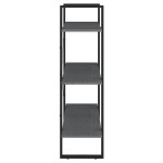 vidaXL Bibliotecă cu 3 rafturi, gri, 80x30x105 cm, lemn masiv de pin vidaXL Bibliotecă cu 3 rafturi, gri, 80x30x105 cm, lemn masiv de pin