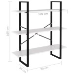 vidaXL Bibliotecă, alb, 100x30x105 cm, PAL vidaXL Bibliotecă, alb, 100x30x105 cm, PAL