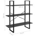 vidaXL Bibliotecă, gri, 100x30x105 cm, PAL vidaXL Bibliotecă, gri, 100x30x105 cm, PAL