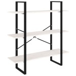 vidaXL Bibliotecă cu 3 rafturi, alb, 100x30x105 cm, lemn masiv de pin vidaXL Bibliotecă cu 3 rafturi, alb, 100x30x105 cm, lemn masiv de pin
