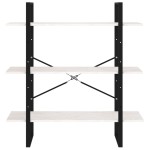 vidaXL Bibliotecă cu 3 rafturi, alb, 100x30x105 cm, lemn masiv de pin vidaXL Bibliotecă cu 3 rafturi, alb, 100x30x105 cm, lemn masiv de pin