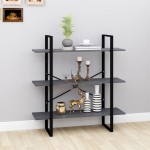 vidaXL Bibliotecă cu 3 rafturi, gri, 100x30x105 cm, lemn masiv de pin vidaXL Bibliotecă cu 3 rafturi, gri, 100x30x105 cm, lemn masiv de pin