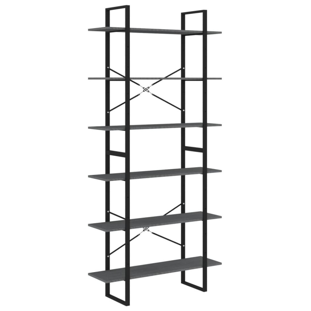 vidaXL Dulap înalt, gri, 100x30x210 cm, lemn masiv de pin