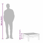 vidaXL Taburet de grădină, alb, lemn masiv de pin