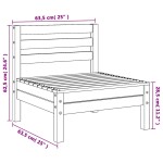 vidaXL Canapele de mijloc pentru grădină, 2 buc., alb, lemn masiv pin