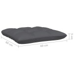vidaXL Taburet de grădină cu pernă antracit, alb, lemn masiv de pin