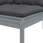 vidaXL Canapea de grădină cu 2 locuri, cu perne, gri, lemn masiv pin vidaXL Canapea de grădină cu 2 locuri, cu perne, gri, lemn masiv pin