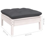 vidaXL Canapea de grădină cu 2 locuri, cu perne, alb, lemn masiv pin vidaXL Canapea de grădină cu 2 locuri, cu perne, alb, lemn masiv pin