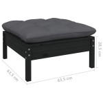 vidaXL Canapea de grădină cu 2 locuri, cu perne, negru, lemn masiv pin vidaXL Canapea de grădină cu 2 locuri, cu perne, negru, lemn masiv pin