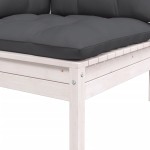 vidaXL Set mobilier de grădină cu perne, 3 piese, alb, lemn masiv pin vidaXL Set mobilier de grădină cu perne, 3 piese, alb, lemn masiv pin
