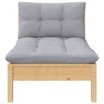 vidaXL Set mobilier de grădină cu perne gri, 3 piese, lemn masiv pin vidaXL Set mobilier de grădină cu perne gri, 3 piese, lemn masiv pin