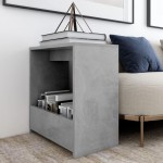 vidaXL Masă laterală, gri beton, 50x26x50 cm, PAL vidaXL Masă laterală, gri beton, 50x26x50 cm, PAL