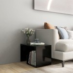 vidaXL Masă laterală, negru, 59x36x38 cm, PAL vidaXL Masă laterală, negru, 59x36x38 cm, PAL